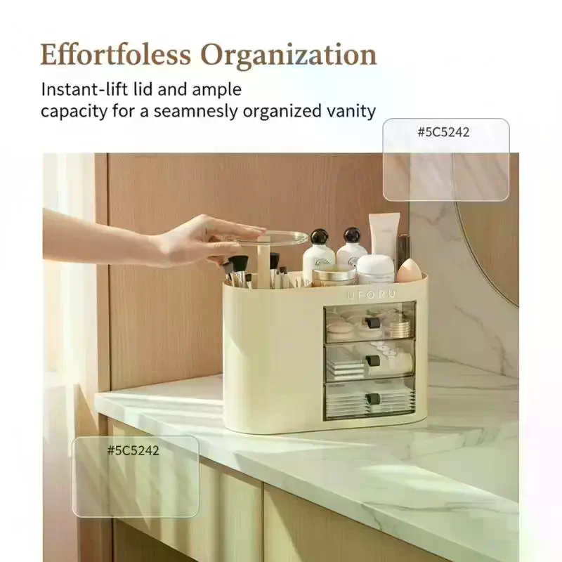 Beauty Makeup Vanity Set - Organizador de Maquiagem com Elevação Automática