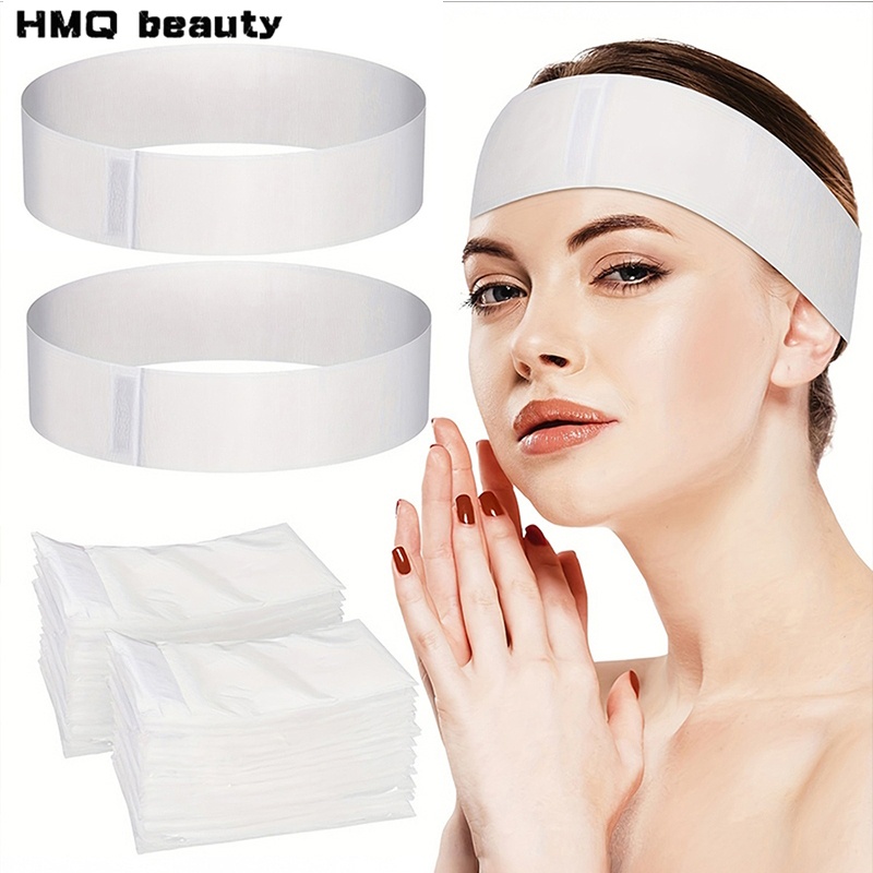 Beauty Makeup Women - 100/50/10 pçs descartáveis headbands faciais spa